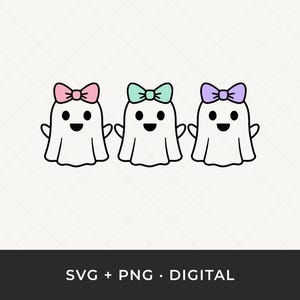Ghost SVG Bundle: Halloween Ghost Clipart, Minimalist Ghost Cut Files for Cricut