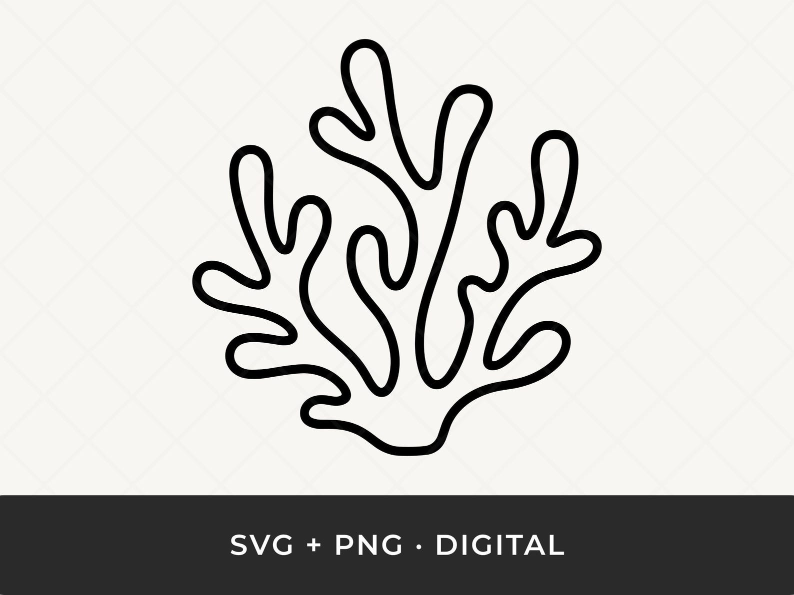Coral SVG: Ocean Outline Sea Element Cut File for Cricut and Silhouette ...