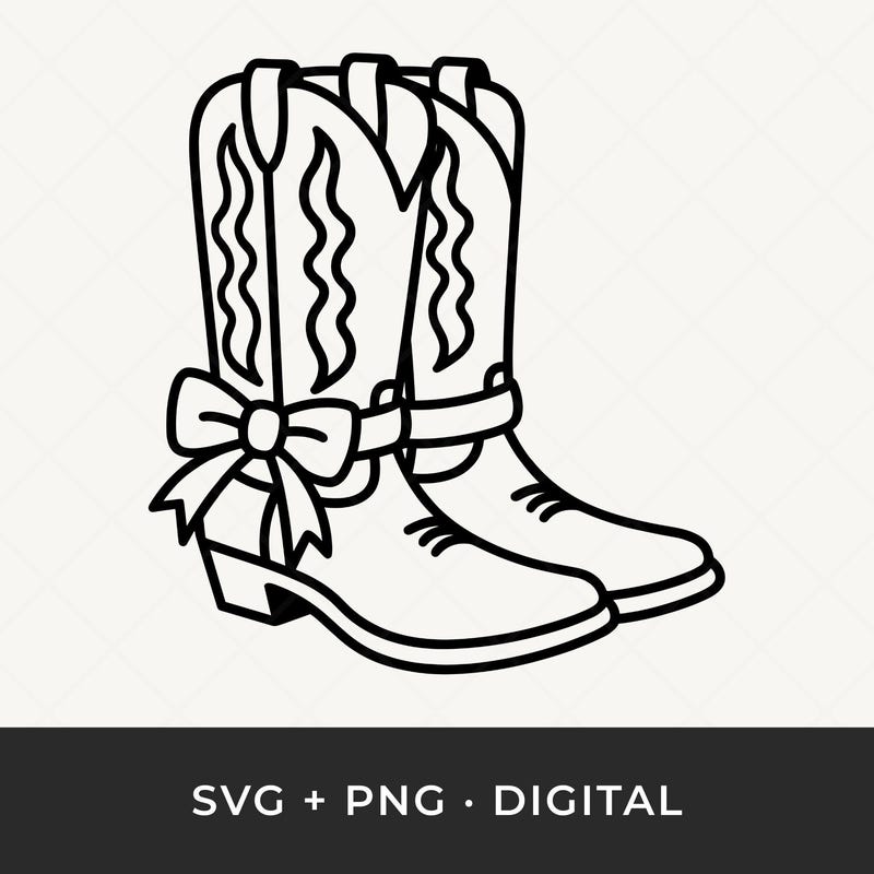 Black Cowboy Boot Ribbon - Etsy