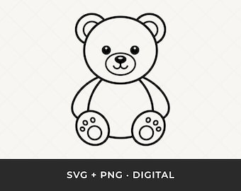 Teddy Bear SVG: Bear Outline Cut File for Cricut