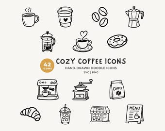 Coffee Bundle SVG: Cozy Café Outline Cut Files for Cricut
