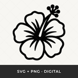 Hibiscus Flower SVG: Tropical Botanical Cut File for Cricut and Silhouette