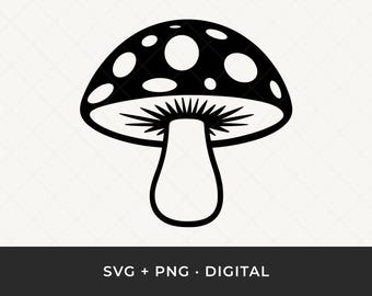 Hongo bohemio SVG: Clipart de bosque, archivo de corte de hongo mágico para Cricut