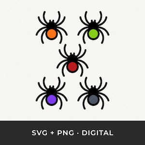 Spider SVG Bundle: Halloween Spider Clipart, Spooky Insect Cut Files for Cricut and Silhouette