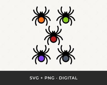 Spider SVG Bundle: Halloween Spider Clipart, Spooky Insect Cut Files for Cricut and Silhouette