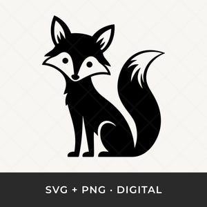 Fox SVG: Woodland Animal Clipart, Sitting Forest Fox Cut File for Cricut and Silhouette