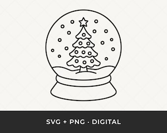 Snow Globe SVG: Christmas Outline Cut File for Cricut and Silhouette