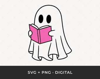 Libro di lettura fantasma SVG: file di taglio per maglietta amante dei libri per Cricut