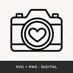 Heart Camera SVG: Photography Logo Cut File for Cricut and Crafts