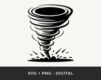 Tornado SVG: Hurricane Twister Storm Clipart, Weather Vector Cut File