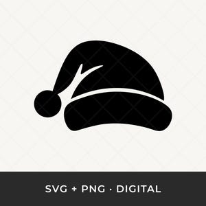 Santa Hat SVG: Christmas Cut File, Holiday Silhouette for Cricut