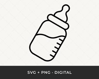 Baby Bottle SVG: Newborn Clipart Cut File for Cricut and Silhouette