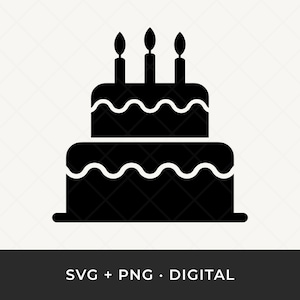 Birthday Cake SVG PNG: Party Clipart, Celebration Cut File for Cricut & Silhouette