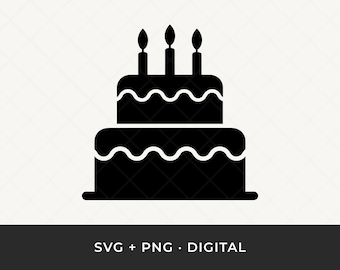 Birthday Cake SVG PNG: Party Clipart, Celebration Cut File for Cricut & Silhouette