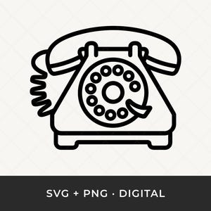 Rotary Phone SVG: Vintage Telephone Clipart Cut File for Cricut