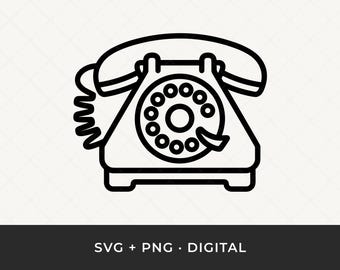 Roterende telefoon SVG: vintage telefoon clipart gesneden bestand voor Cricut