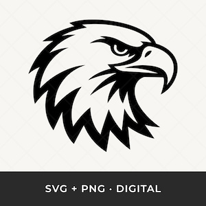 Bald Eagle Head SVG: Patriotic Outline Clipart, Laser Cut File