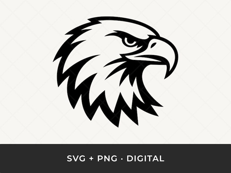 Bald Eagle Head SVG: Patriotic Outline Clipart, Laser Cut File image 1