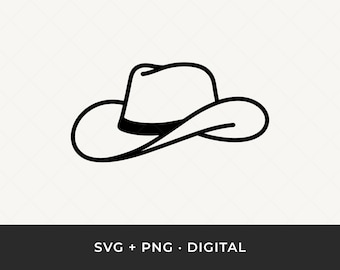 Cowboy Hat SVG: Western Rancher Hat Clipart, Cowgirl Cut File for Cricut and Silhouette