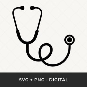 Stethoscope SVG: Medical Icon Clipart, Nurse Doctor Monogram Cut File for Cricut