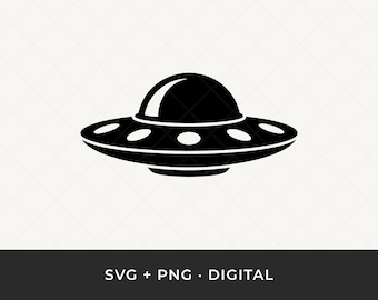 UFO Spaceship SVG: Alien Saucer Silhouette Cut File for Cricut & Silhouette