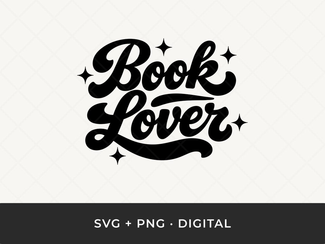 Book Lover SVG: Retro Script Cut File for Cricut and Silhouette - Etsy
