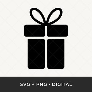 Gift Box SVG PNG: Present Clipart, Christmas Treat Box Cut File
