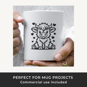 Highland Cow SVG: Doodle Line Art Cut File for Cricut and Silhouette image 3