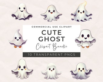 Aquarell Geist Clipart - Gruselige PNG Bilder (digitaler Download)