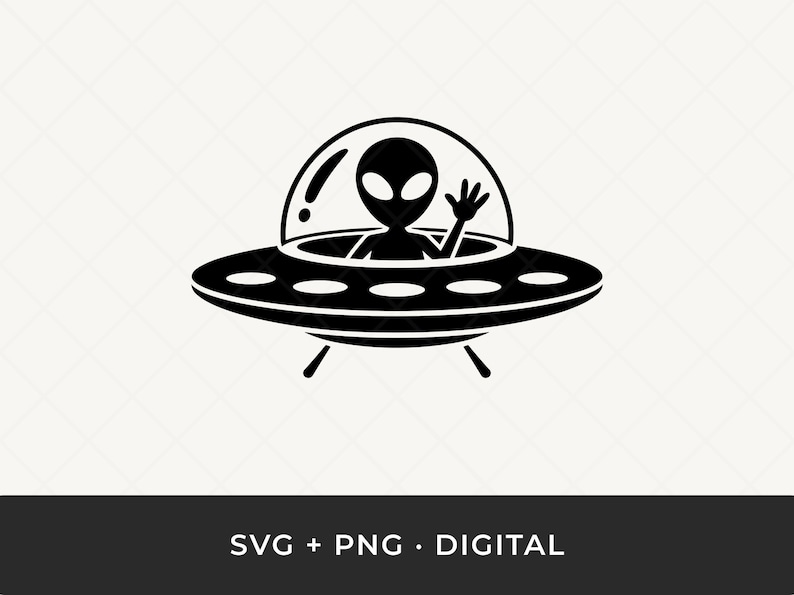 Alien UFO SVG: Space Alien Silhouette Cut File for Cricut - Etsy