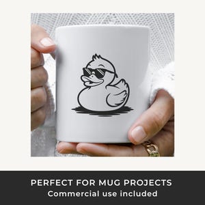サングラスをかけたアヒルのSVG：面白いゴム製アヒルのクリップアート、Cricut用の夏のベクターカットファイル 画像 3
