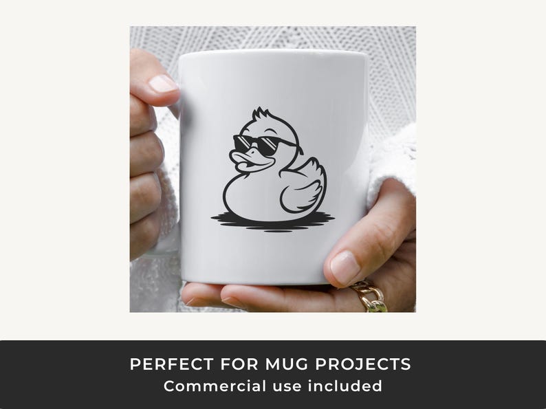 サングラスをかけたアヒルのSVG：面白いゴム製アヒルのクリップアート、Cricut用の夏のベクターカットファイル 画像 3