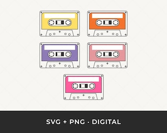 Cassette Tape SVG Bundle: Retro 80s 90s Music Cut File for Cricut