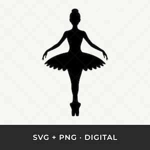 Bailarina SVG: Clipart de bailarina de ballet, archivo de corte de ballet para Cricut y Silhouette