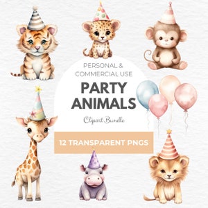Imágenes prediseñadas de animales lindos para cumpleaños: imágenes prediseñadas de baby shower, lindos animales de safari PNG, león, jirafa, cebra, león de cumpleaños PNG, creación de tarjetas, álbum de recortes