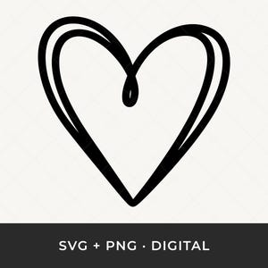 Heart SVG: Handdrawn Line Art Cut File for Cricut and Silhouette