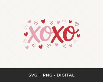 XOXO SVG Bundle, Valentine Love SVG Set, Heart Xoxo Designs, Romantic ...