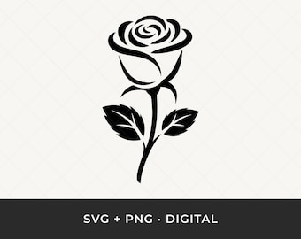Rose SVG: Single Rose Outline Cut File for Cricut and Silhouette