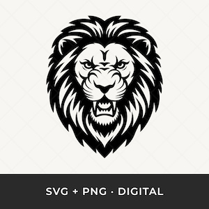 Lion SVG: Roaring Face Cut File for Cricut and Silhouette