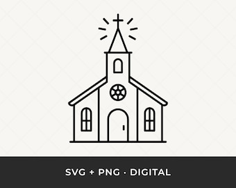 Church SVG: Chapel Outline Cut File for Cricut and Silhouette