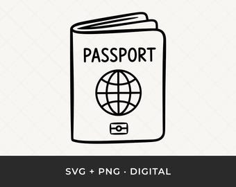 Passport SVG: Travel Outline Cut File for Cricut