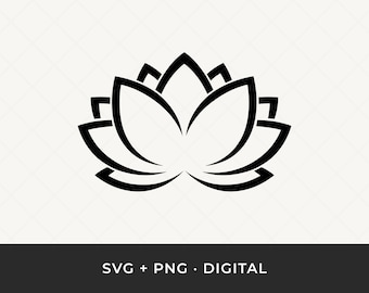 Lotus Flower SVG: Tattoo Clipart, Floral Silhouette Cut File for Cricut & Silhouette