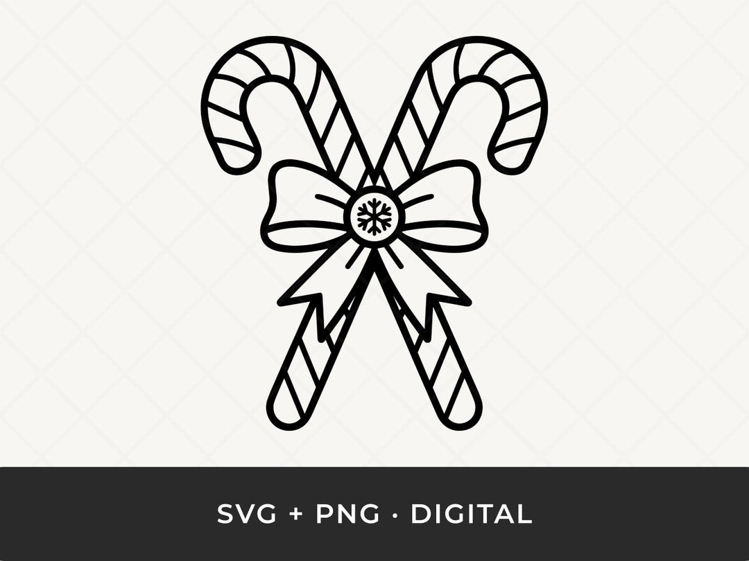 Candy Canes SVG: Holiday Bow Cut File for Cricut - Etsy
