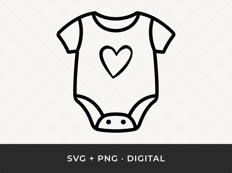 Baby Onesie SVG: Bodysuit Outline Cut File for Cricut - Etsy
