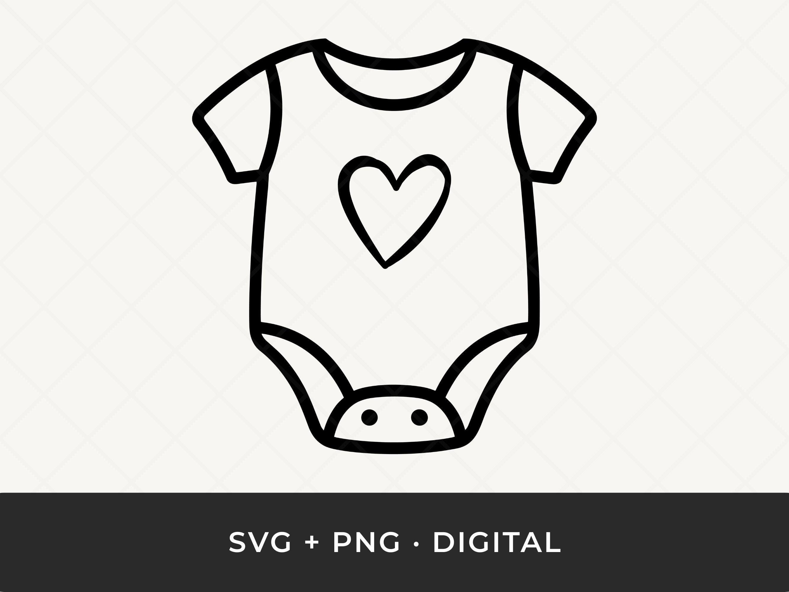 Baby Onesie SVG: Bodysuit Outline Cut File for Cricut - Etsy