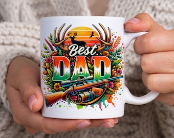 Hunting Dad Mug Wrap, Father's Day Gift (PNG)