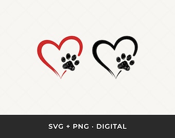 Heart Paw Print SVG: Pet Memorial Cut Files for Cricut and Silhouette