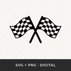 Checkered Racing Flagge SVG: Start & Ziel Linie Clipart, Rennwagen-Schnittdatei für Cricut