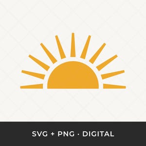 Boho Sun SVG: Sunrise Clipart, Sun Rays Vector Cut File for Cricut & Silhouette
