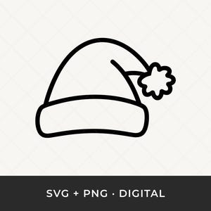 Cappello di Babbo Natale SVG PNG: Clipart del berretto di Natale, file di taglio Cricut